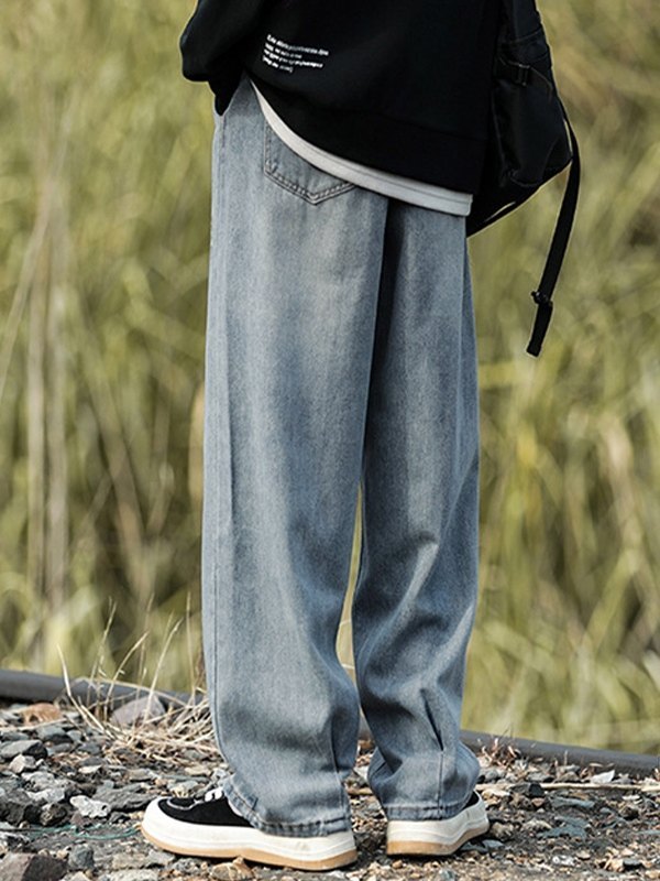 Vaqueros rectos con detalle de costuras para hombre-3