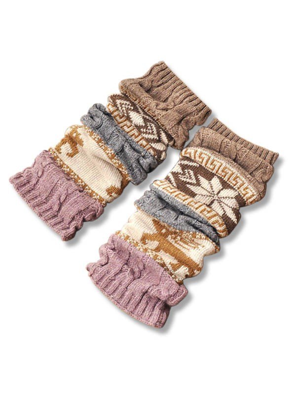 Calentador de piernas de punto jacquard navideño-1