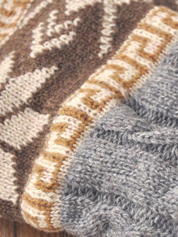 Calentador de piernas de punto jacquard navideño-3