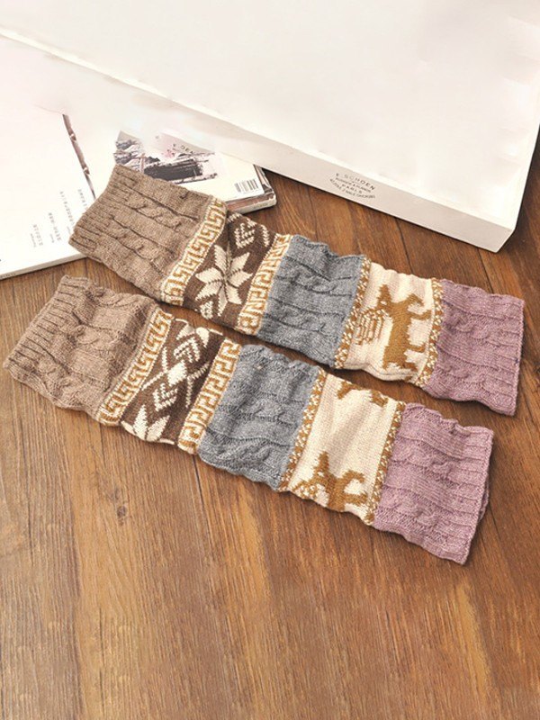 Calentador de piernas de punto jacquard navideño-5