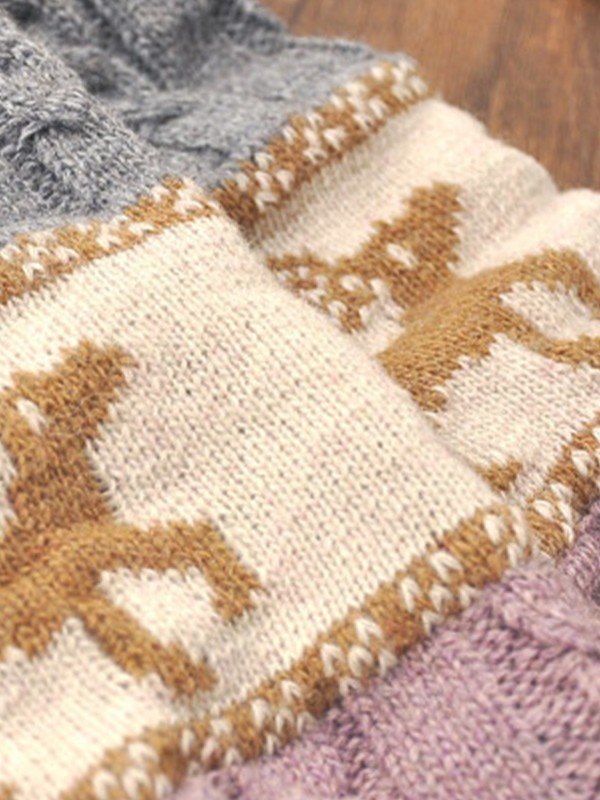 Calentador de piernas de punto jacquard navideño-4